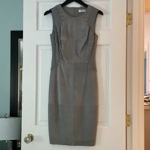 Bailey 44 Grey Suede Lace Detail Work Dress